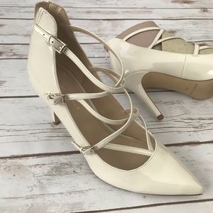 Marc Fisher Danger Patent Leather Pumps Ivory 9.5